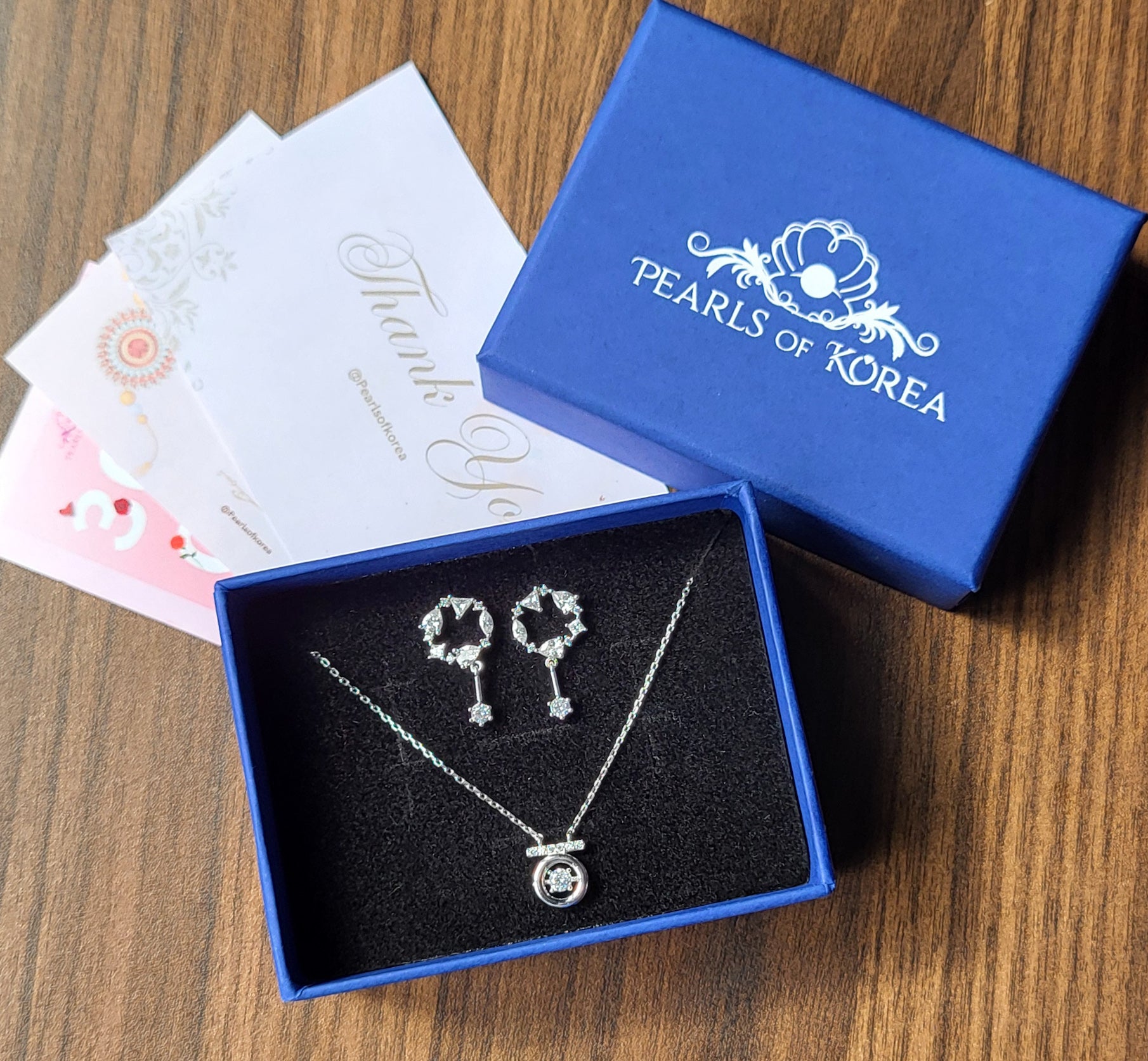 Mystic Harmony Stone Silver Pendant and Earrings Gift Box