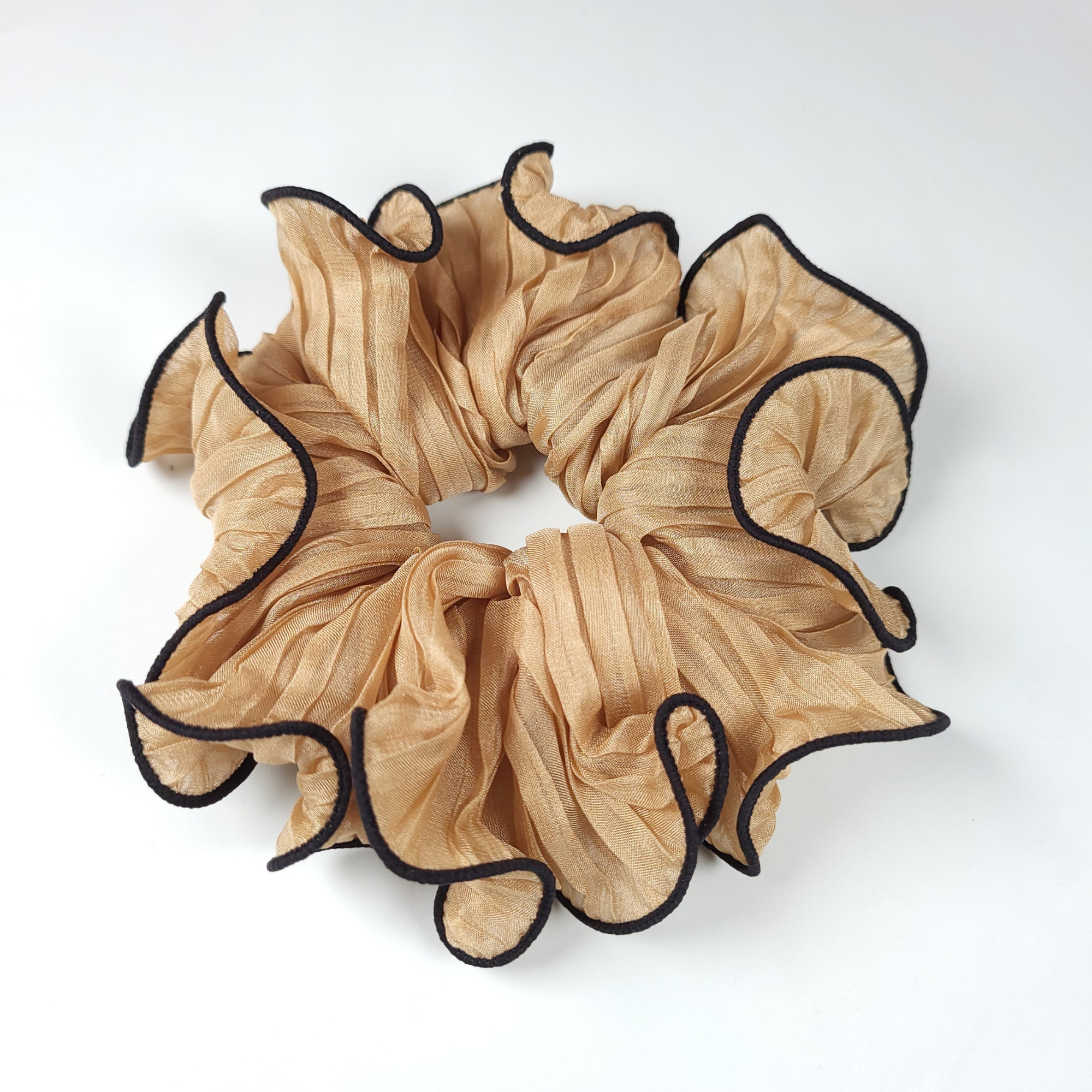 Classy Border Scrunchie Beige