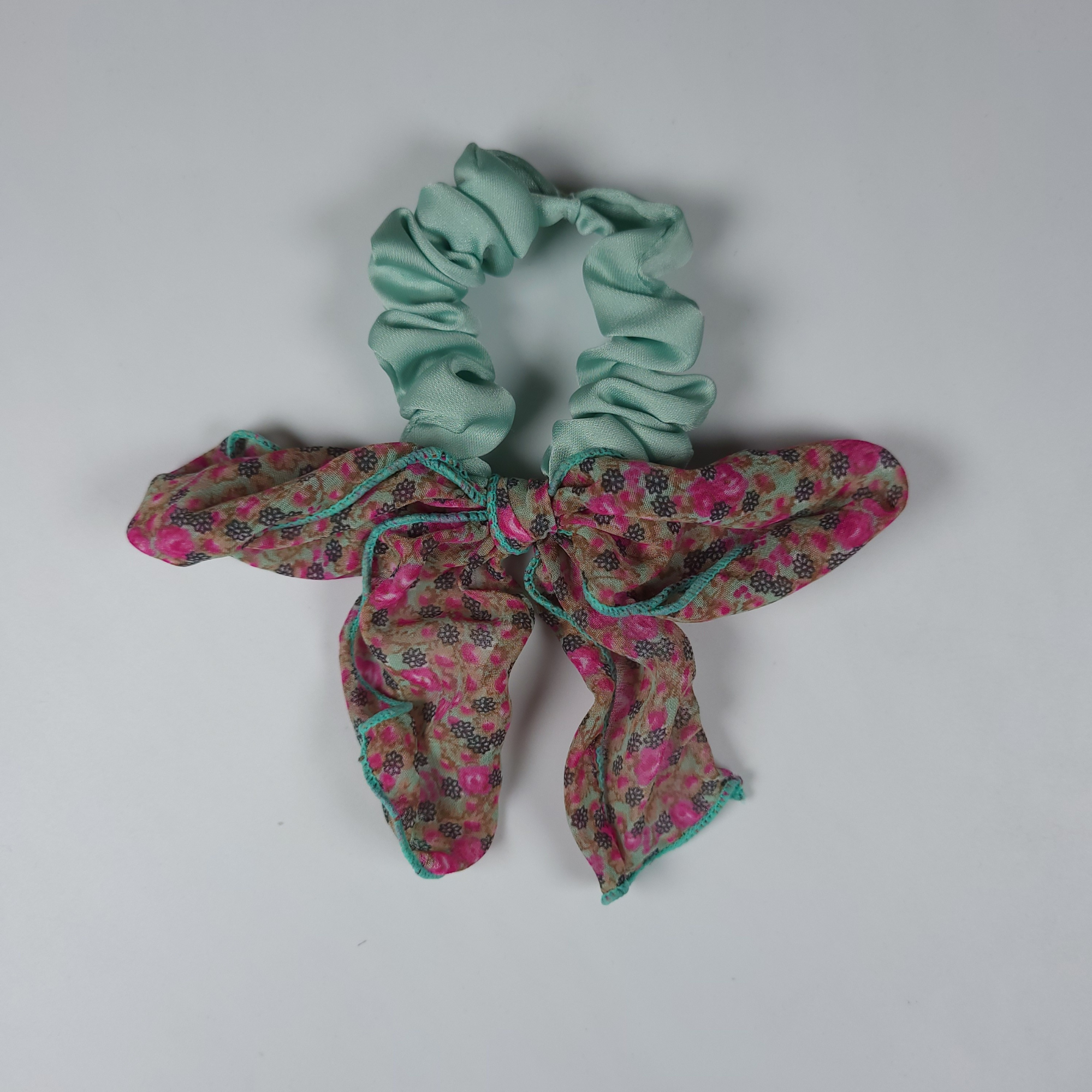 Floral Satin Scrunchie Fashion -Scrunchie