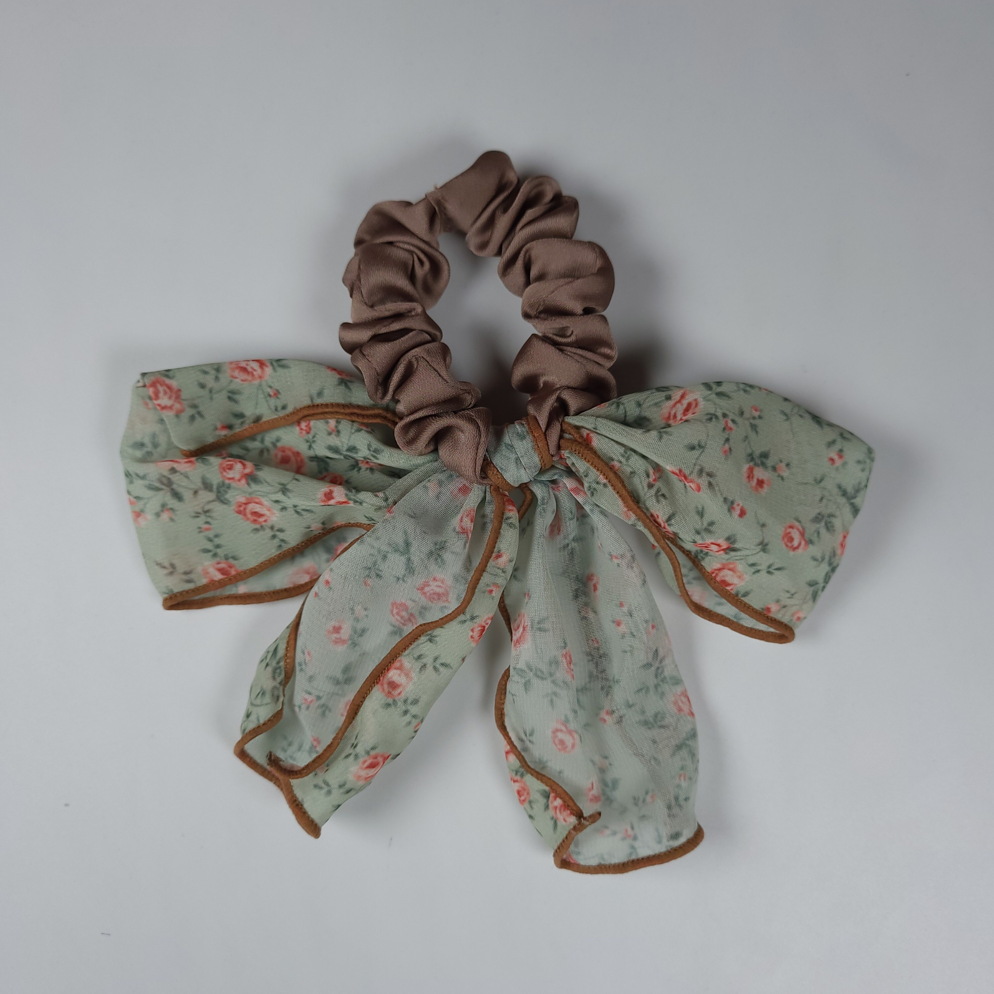 Floral Satin Scrunchie Fashion -Scrunchie