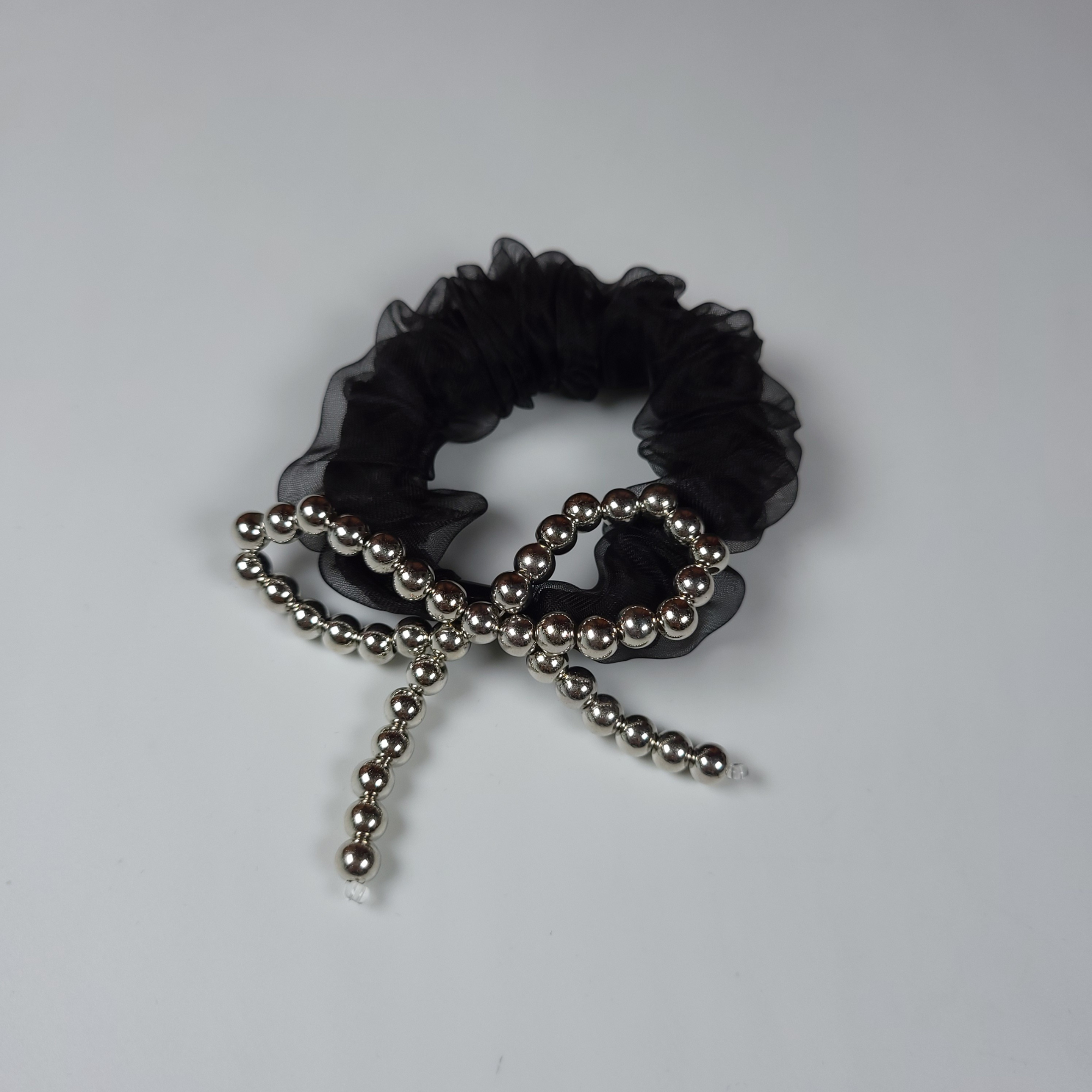 Graceful Bow Scrunchie Black