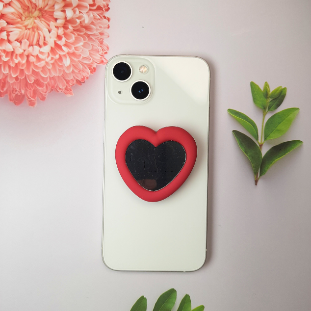 Vivid heart mirror pop holder