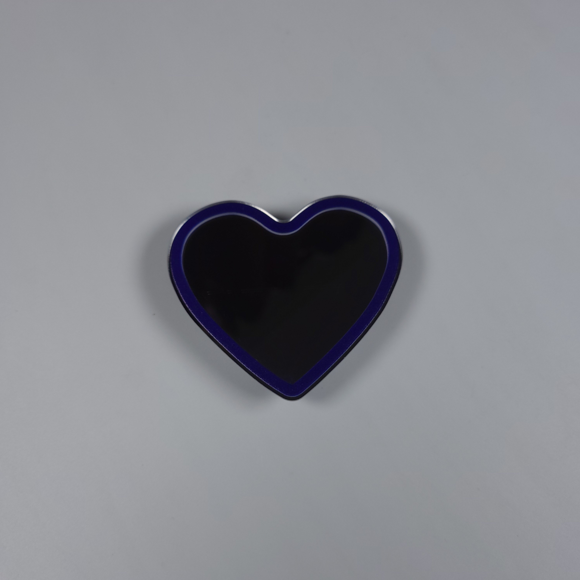 Heart Mirror Phone Holder Blue