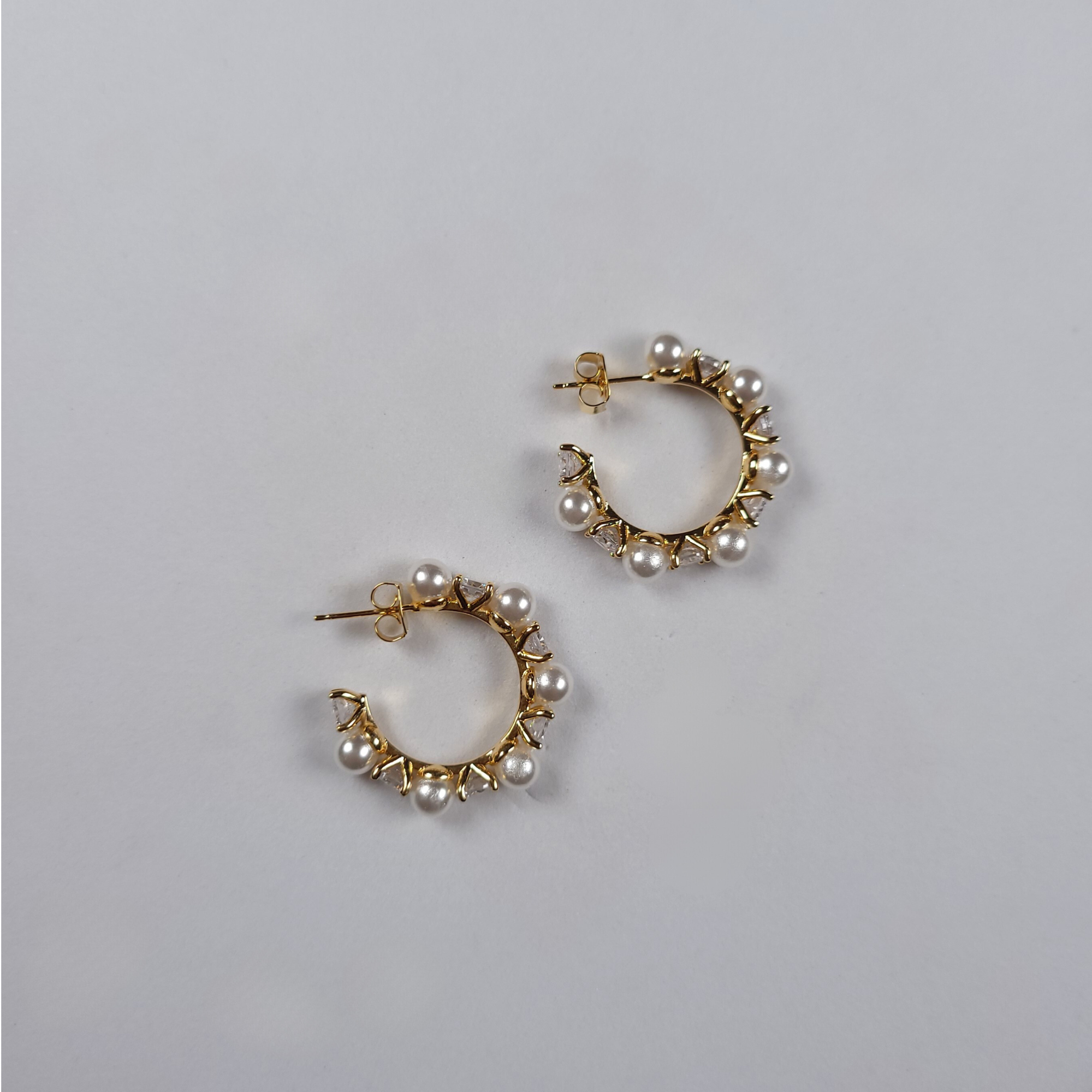 Pearl Beaded Hoop Classic Earrings