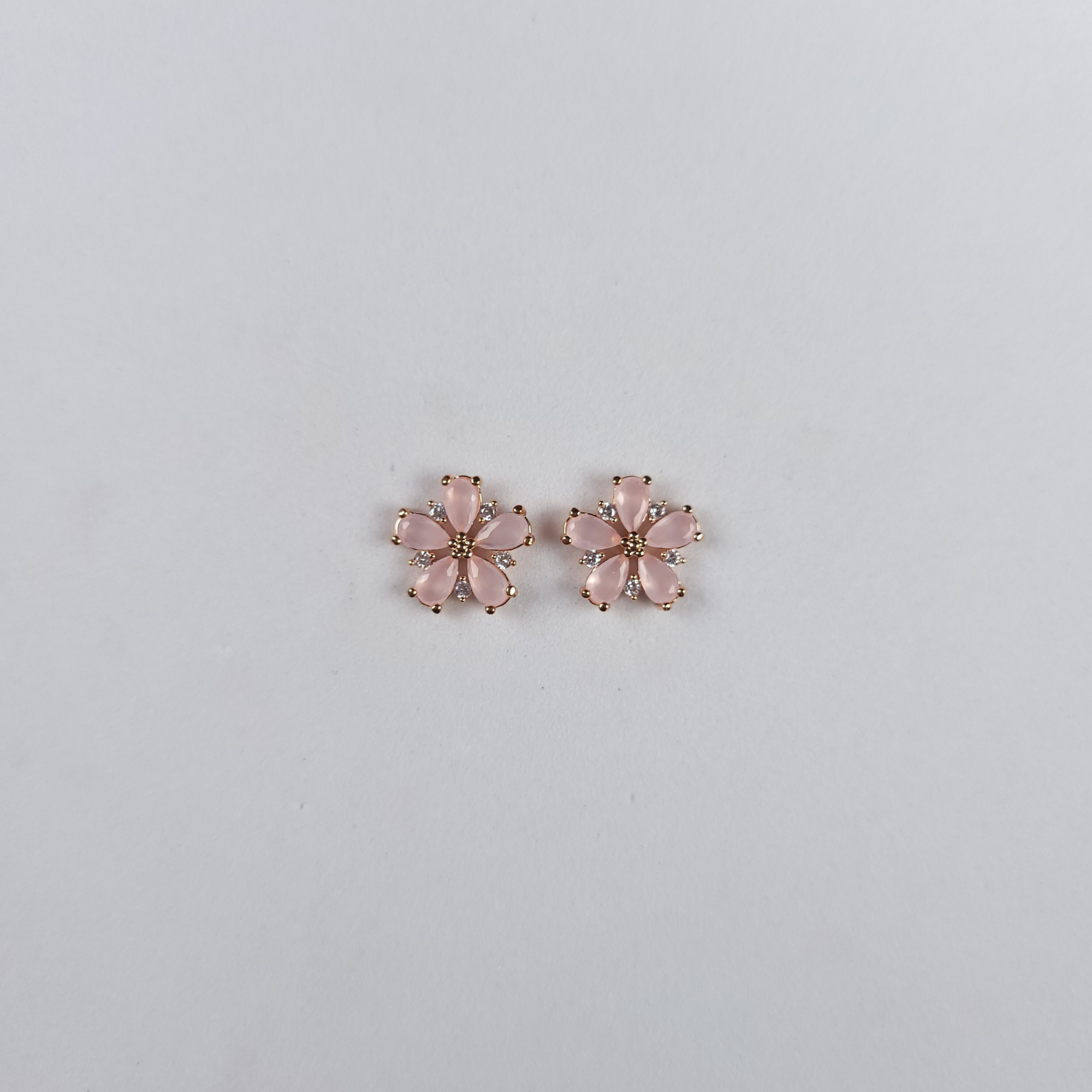 Pink Flower Dainty Earrings