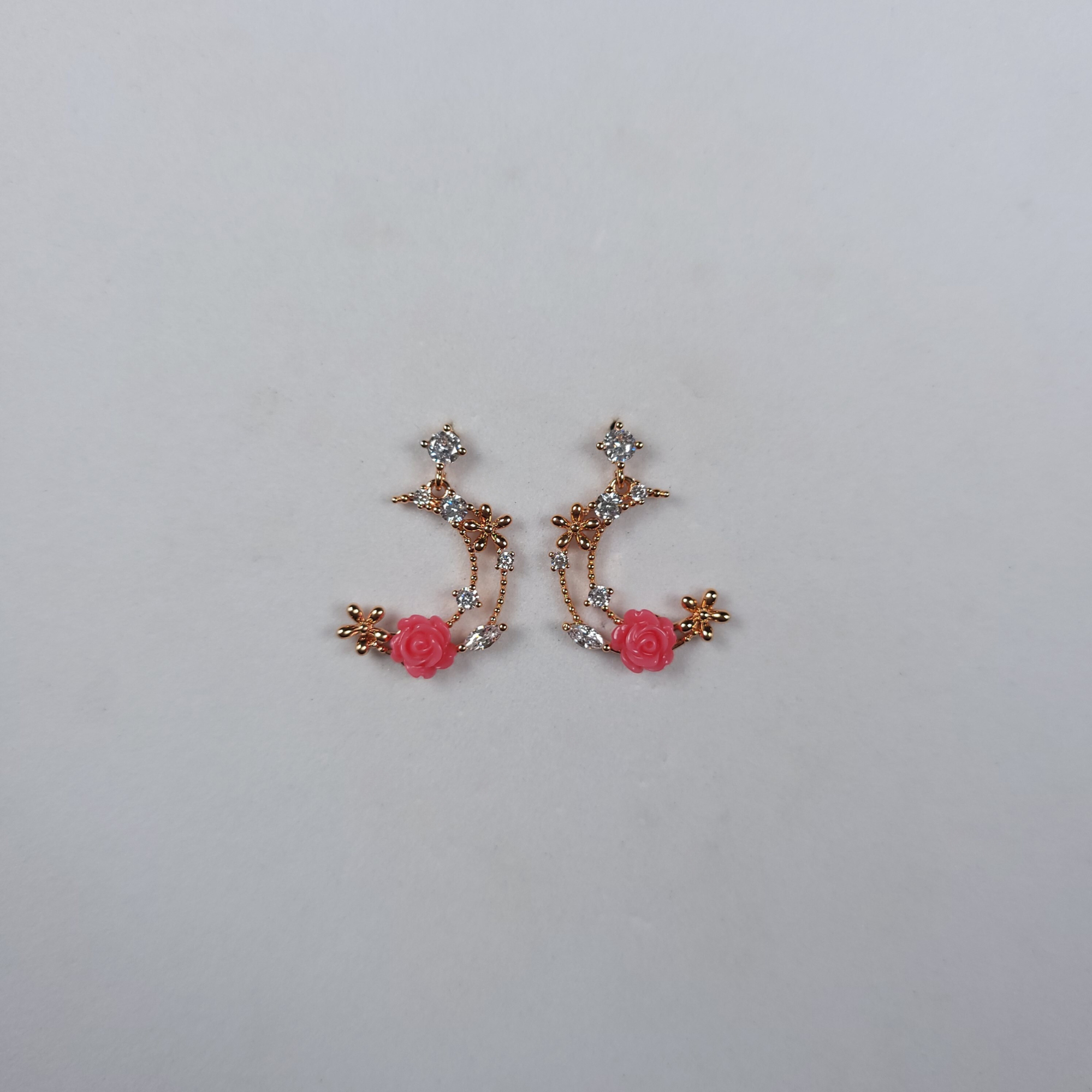 Rosy Flower Classic Earrings