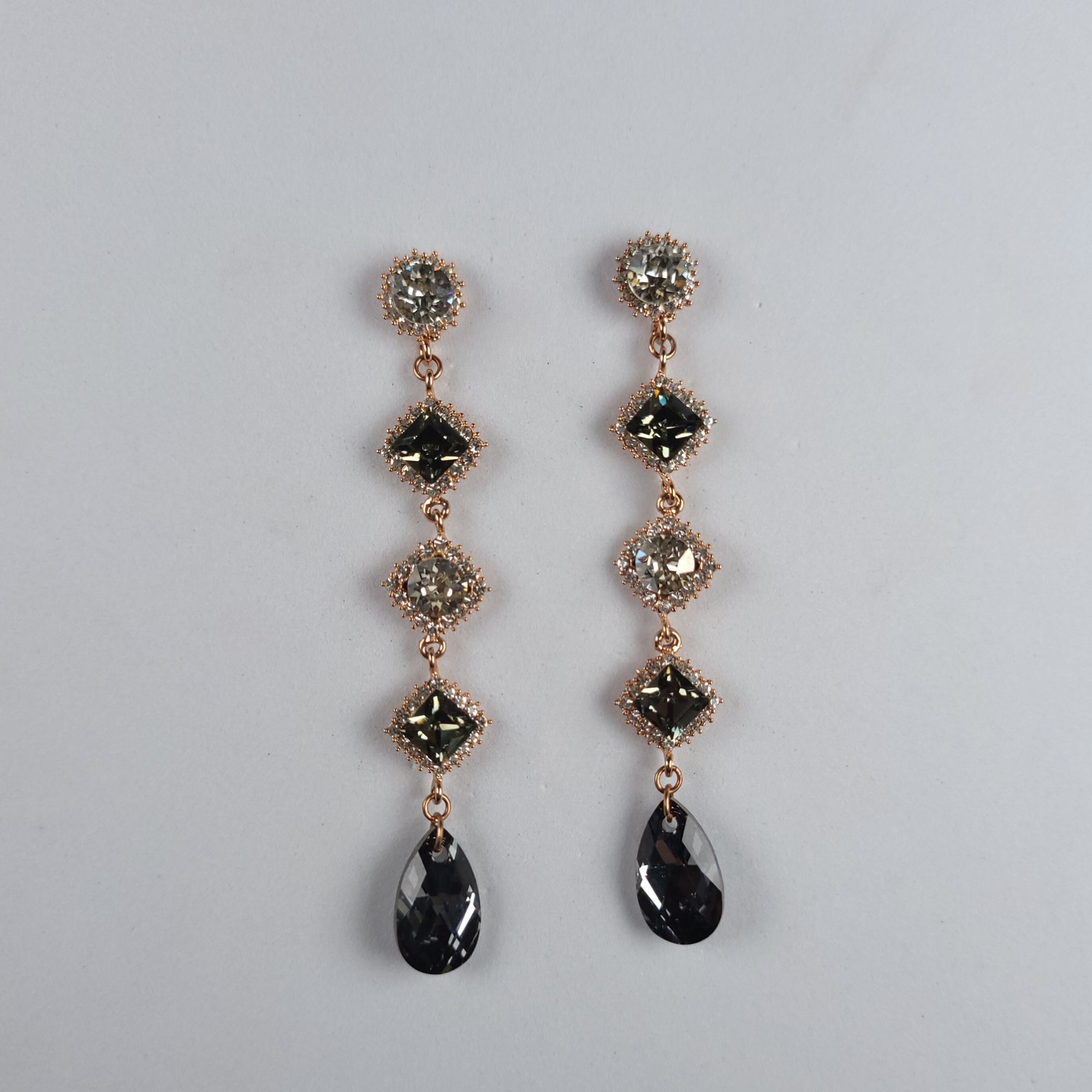 Spectacular Swarovski Crystal Earrings Black