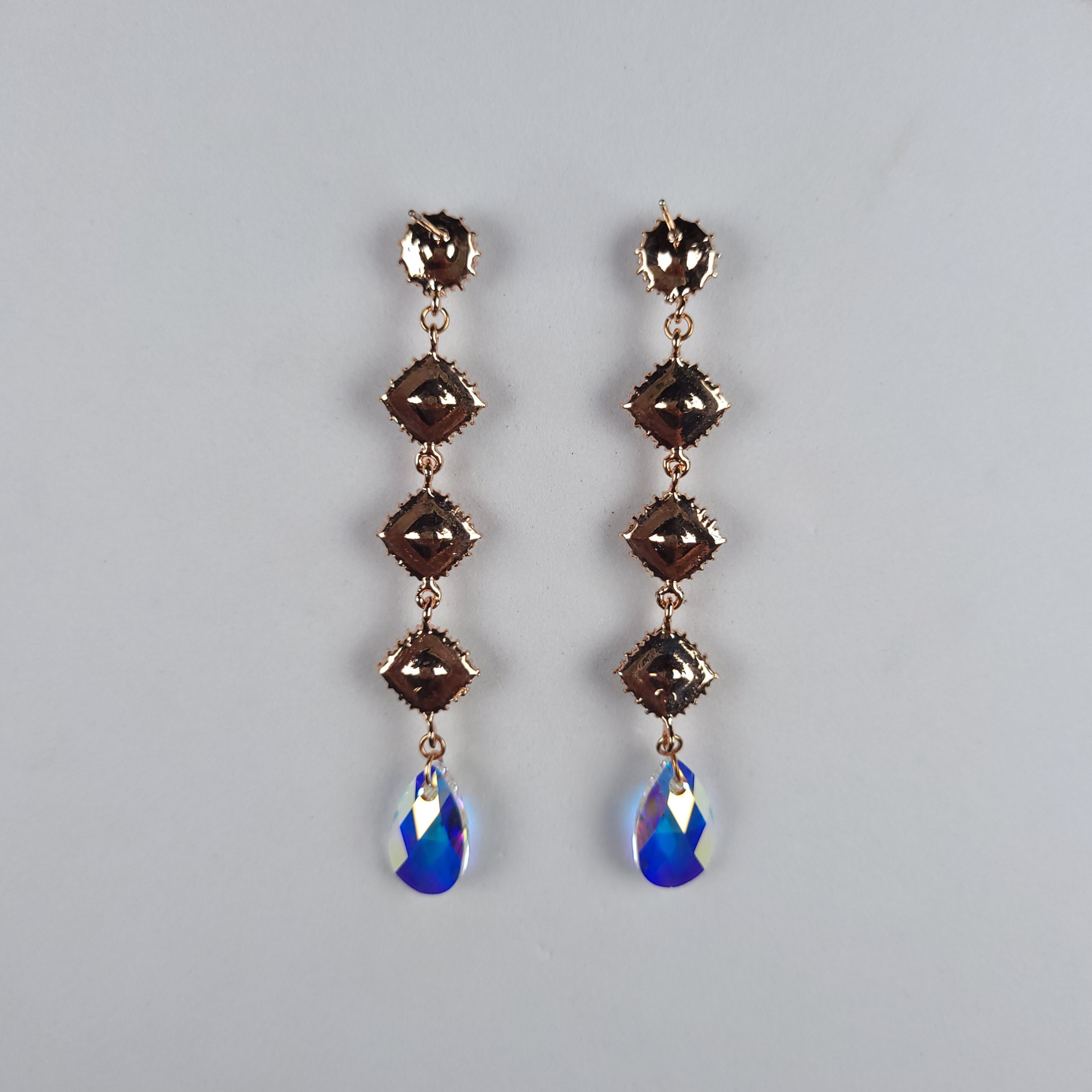 Spectacular Swarovski Crystal Earrings Blue