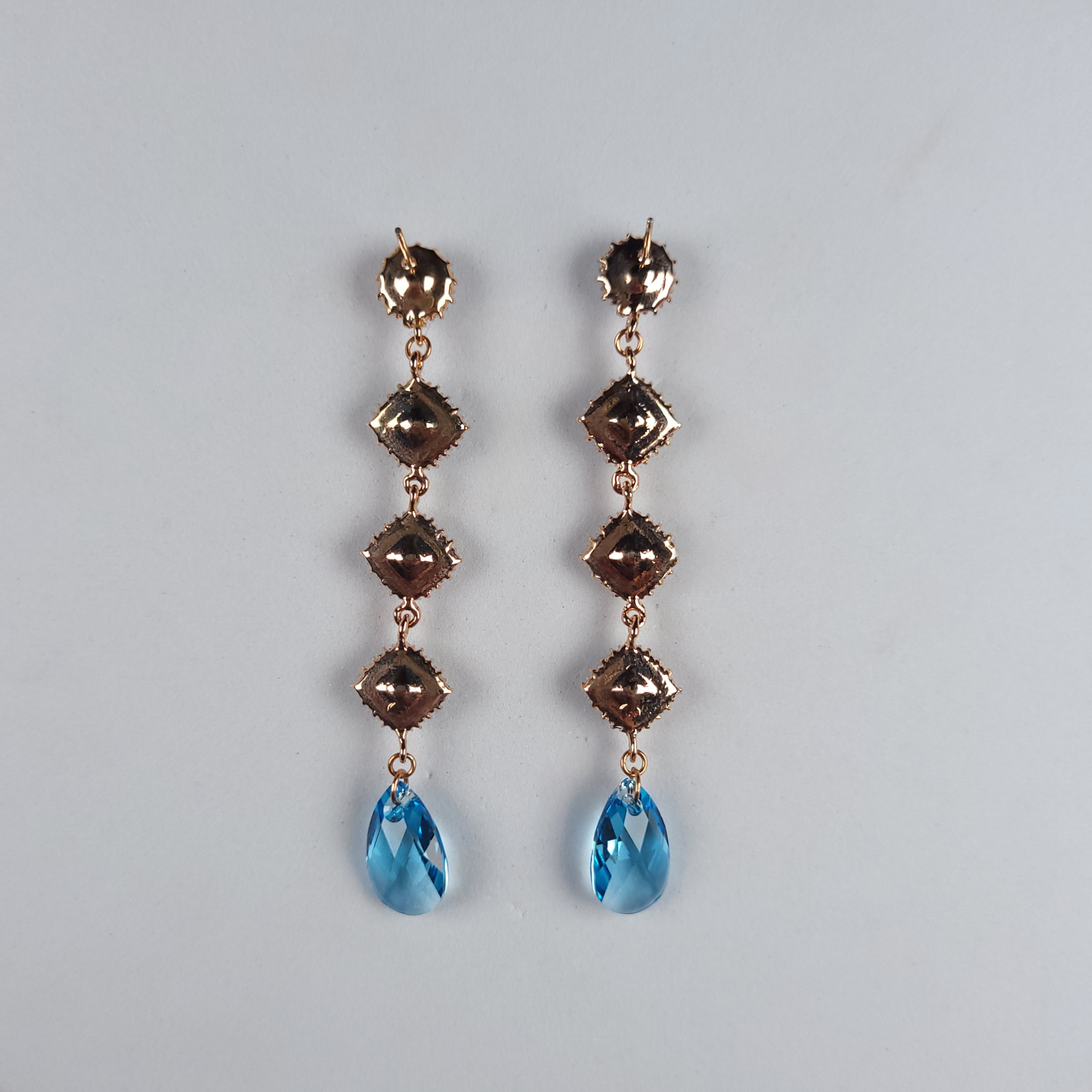 Spectacular Swarovski Crystal Earrings blue