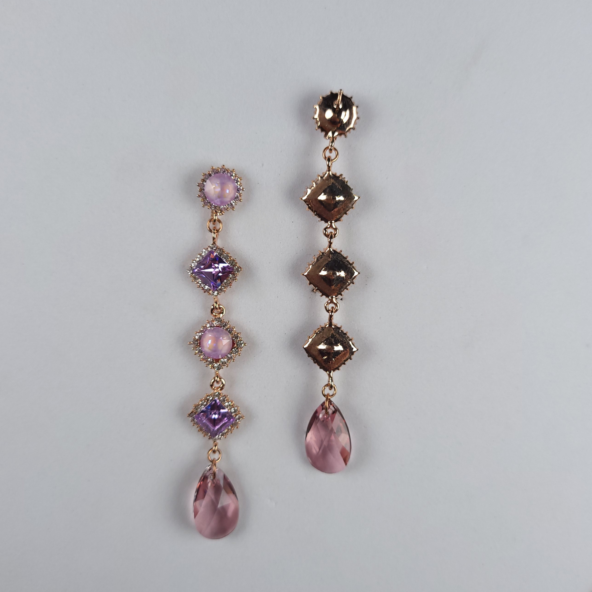 Spectacular Swarovski Crystal Earrings Purple