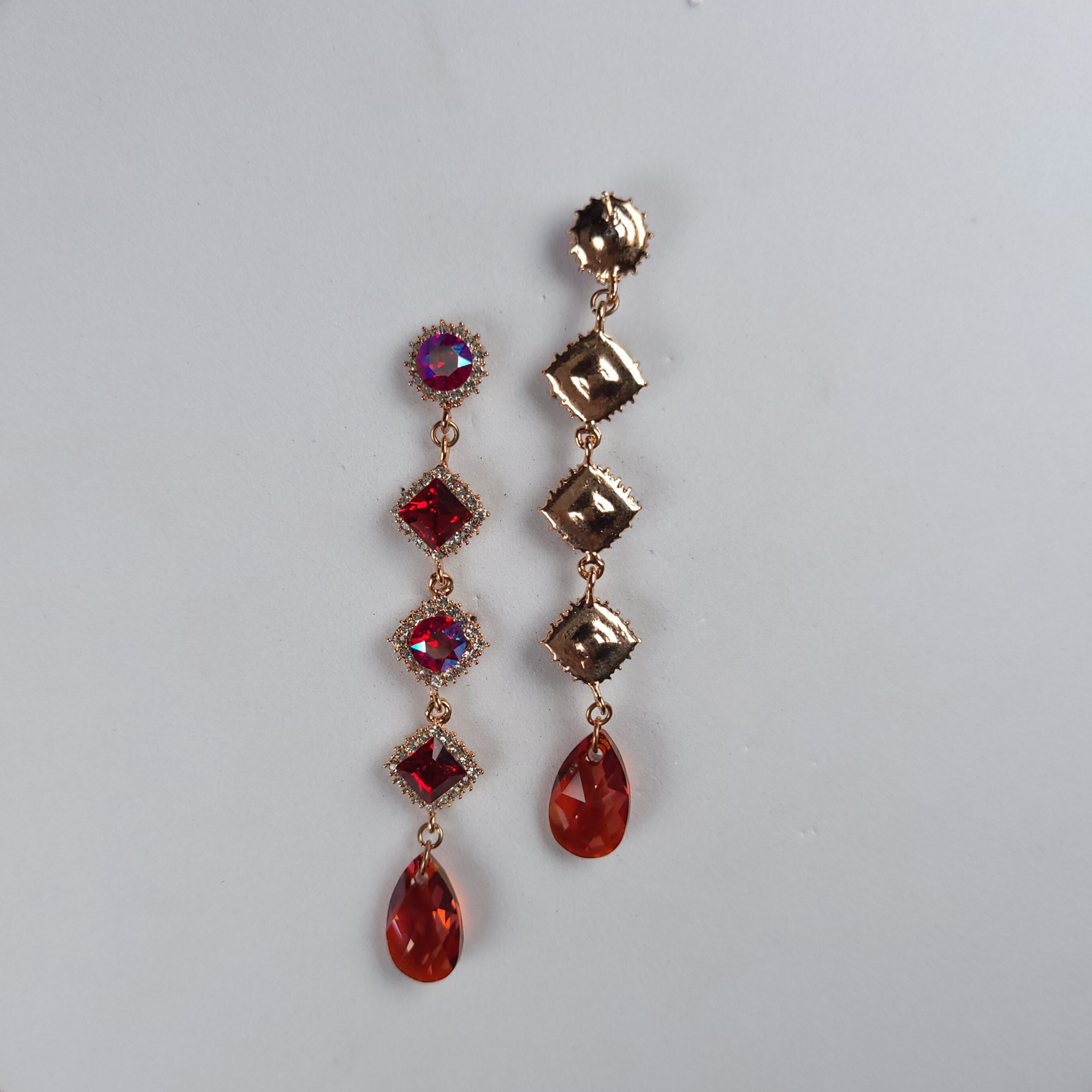 Spectacular Swarovski Crystal Earrings Red