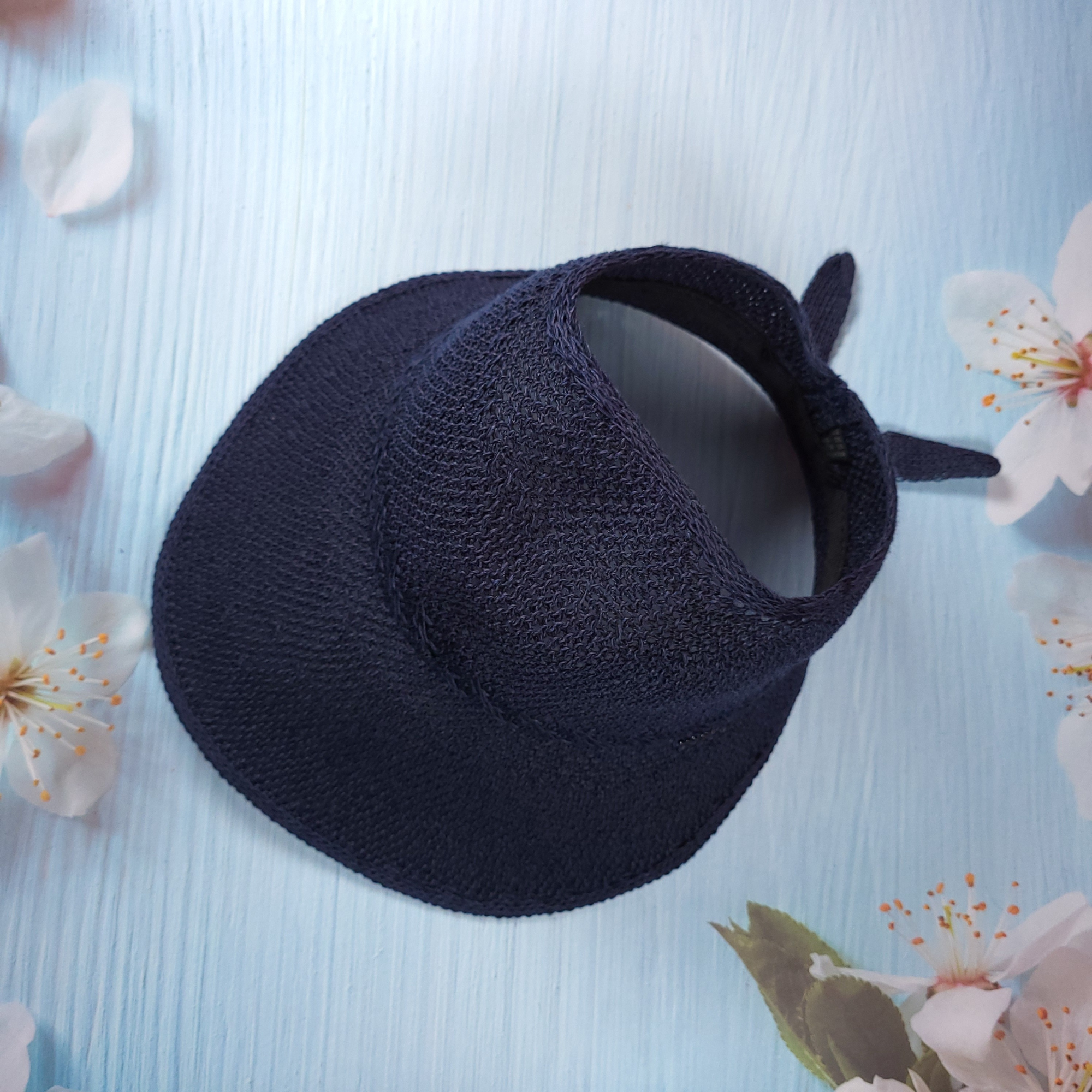 Sunlit Petals Hat - Navy Blue 