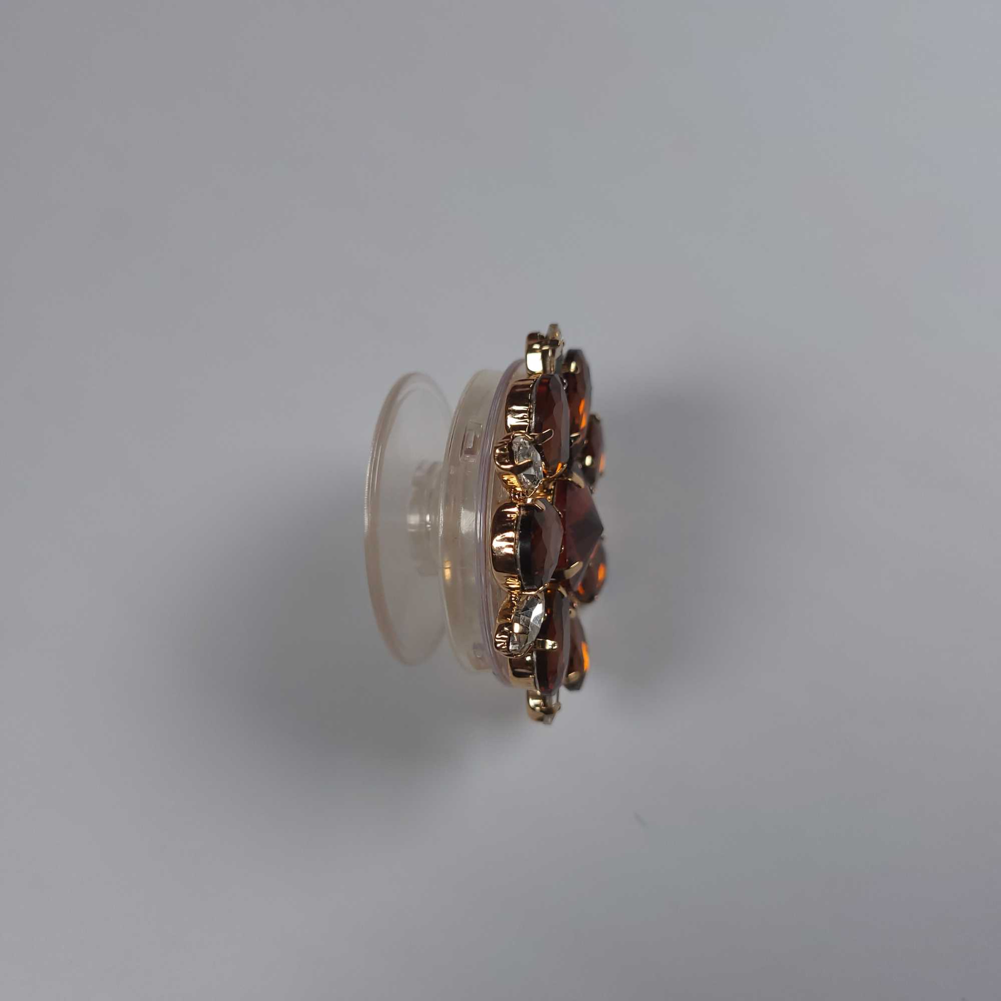 Crystal bling ring pop holder Brown